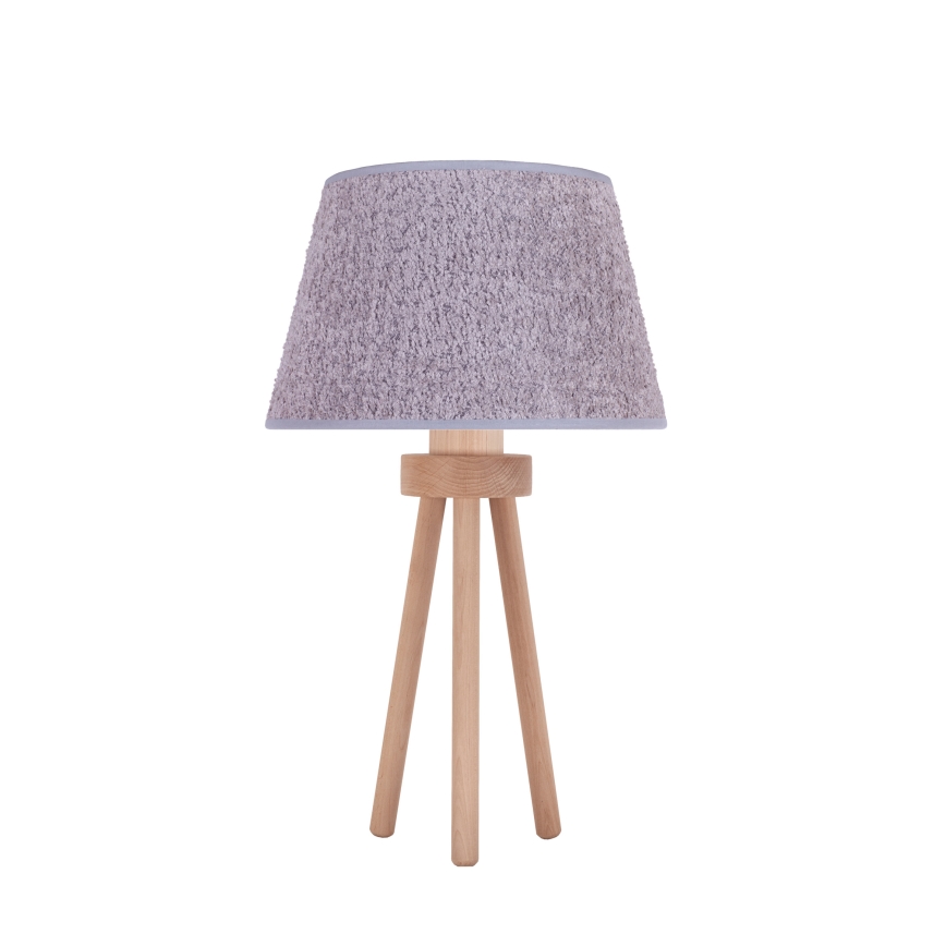 Duolla - Lámpara de mesa BOUCLE 1xE27/15W/230V diá. 28 cm gris/madera