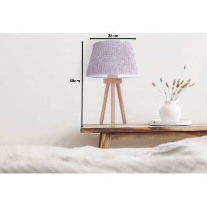 Duolla - Lámpara de mesa BOUCLE 1xE27/15W/230V diá. 28 cm gris/madera