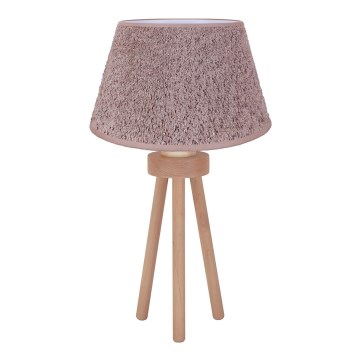 Duolla - Lámpara de mesa BOUCLE 1xE27/15W/230V diá. 28 cm marrón/madera