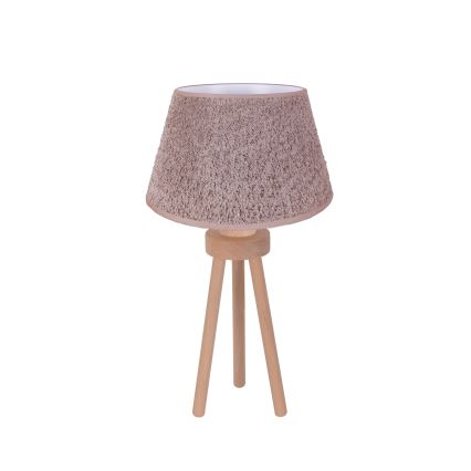 Duolla - Lámpara de mesa BOUCLE 1xE27/15W/230V diá. 28 cm marrón/madera