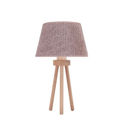 Duolla - Lámpara de mesa BOUCLE 1xE27/15W/230V diá. 28 cm marrón/madera