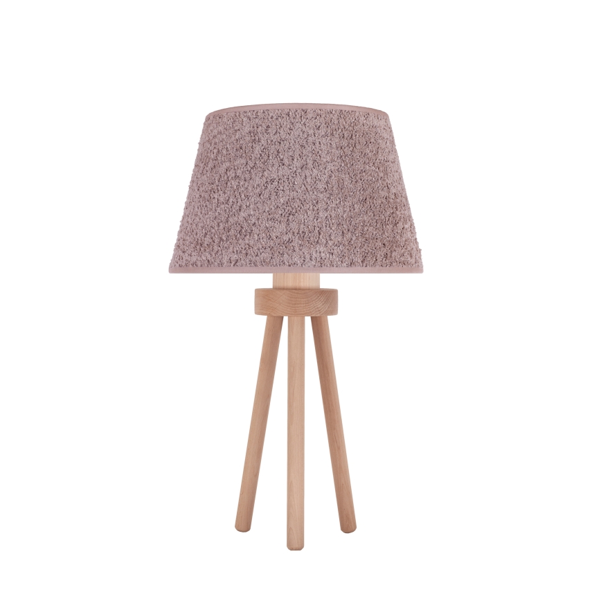 Duolla - Lámpara de mesa BOUCLE 1xE27/15W/230V diá. 28 cm marrón/madera