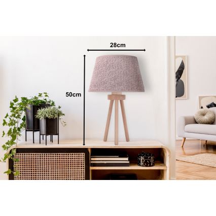 Duolla - Lámpara de mesa BOUCLE 1xE27/15W/230V diá. 28 cm marrón/madera