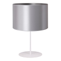Duolla - Lámpara de mesa CANNES 1xE14/15W/230V diá. 20 cm plata/blanco