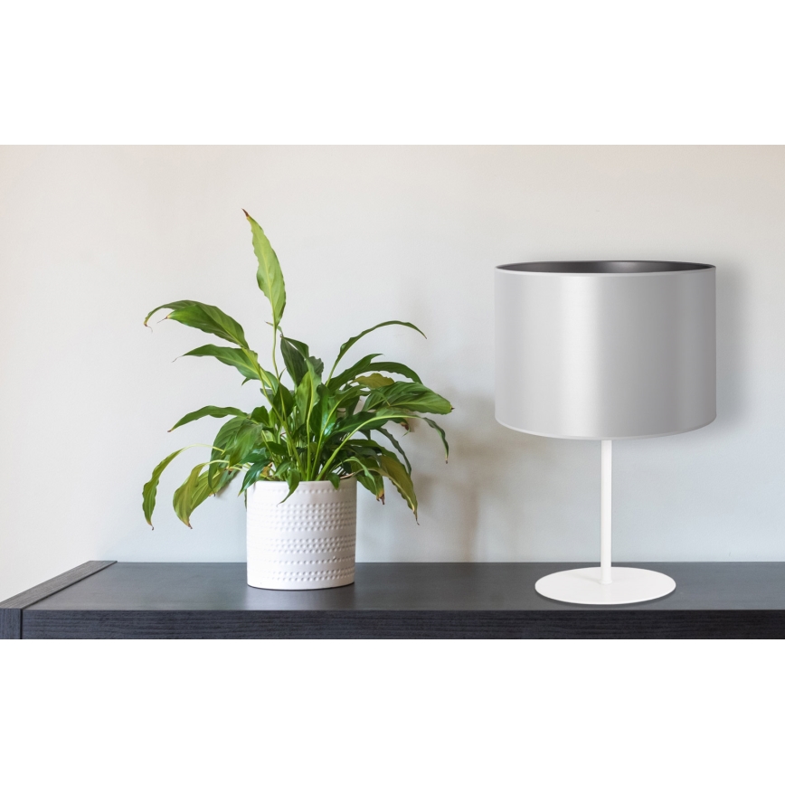 Duolla - Lámpara de mesa CANNES 1xE14/15W/230V diá. 20 cm plata/blanco