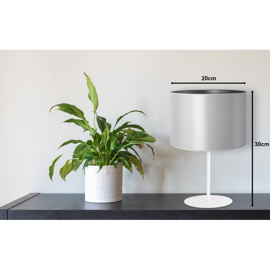 Duolla - Lámpara de mesa CANNES 1xE14/15W/230V diá. 20 cm plata/blanco