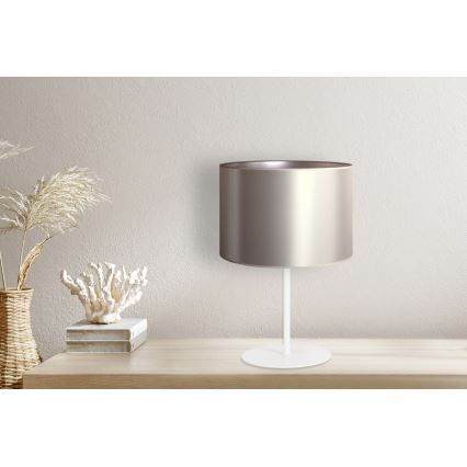 Duolla - Lámpara de mesa CANNES 1xE14/15W/230V diá. 20 cm plata/blanco