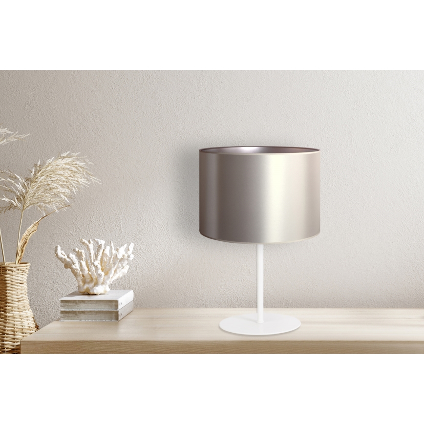 Duolla - Lámpara de mesa CANNES 1xE14/15W/230V diá. 20 cm plata/blanco
