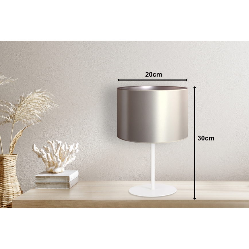 Duolla - Lámpara de mesa CANNES 1xE14/15W/230V diá. 20 cm plata/blanco