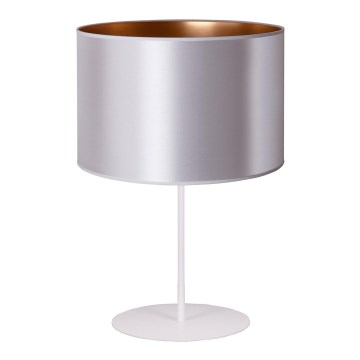 Duolla - Lámpara de mesa CANNES 1xE14/15W/230V diá. 20 cm plata/cobre/blanco