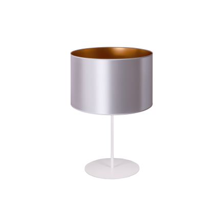 Duolla - Lámpara de mesa CANNES 1xE14/15W/230V diá. 20 cm plata/cobre/blanco