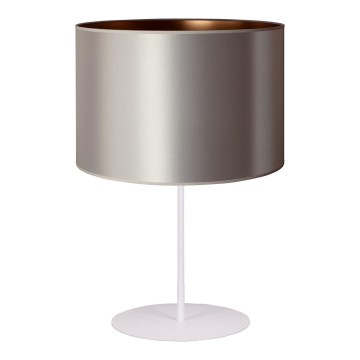 Duolla - Lámpara de mesa CANNES 1xE14/15W/230V diá. 20 cm plata/cobre/blanco