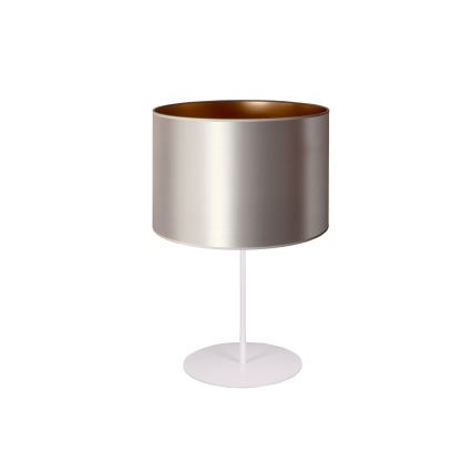 Duolla - Lámpara de mesa CANNES 1xE14/15W/230V diá. 20 cm plata/cobre/blanco