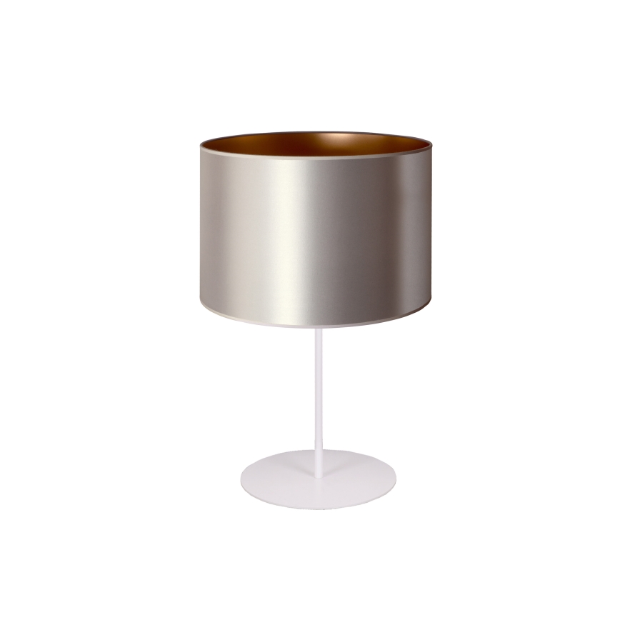 Duolla - Lámpara de mesa CANNES 1xE14/15W/230V diá. 20 cm plata/cobre/blanco