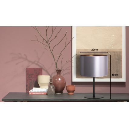 Duolla - Lámpara de mesa CANNES 1xE14/15W/230V diá. 20 cm plata/cobre/negro
