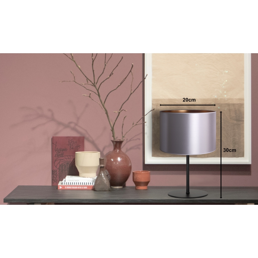 Duolla - Lámpara de mesa CANNES 1xE14/15W/230V diá. 20 cm plata/cobre/negro