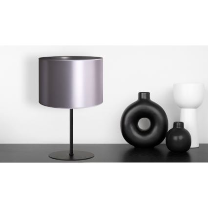 Duolla - Lámpara de mesa CANNES 1xE14/15W/230V diá. 20 cm plata/negro