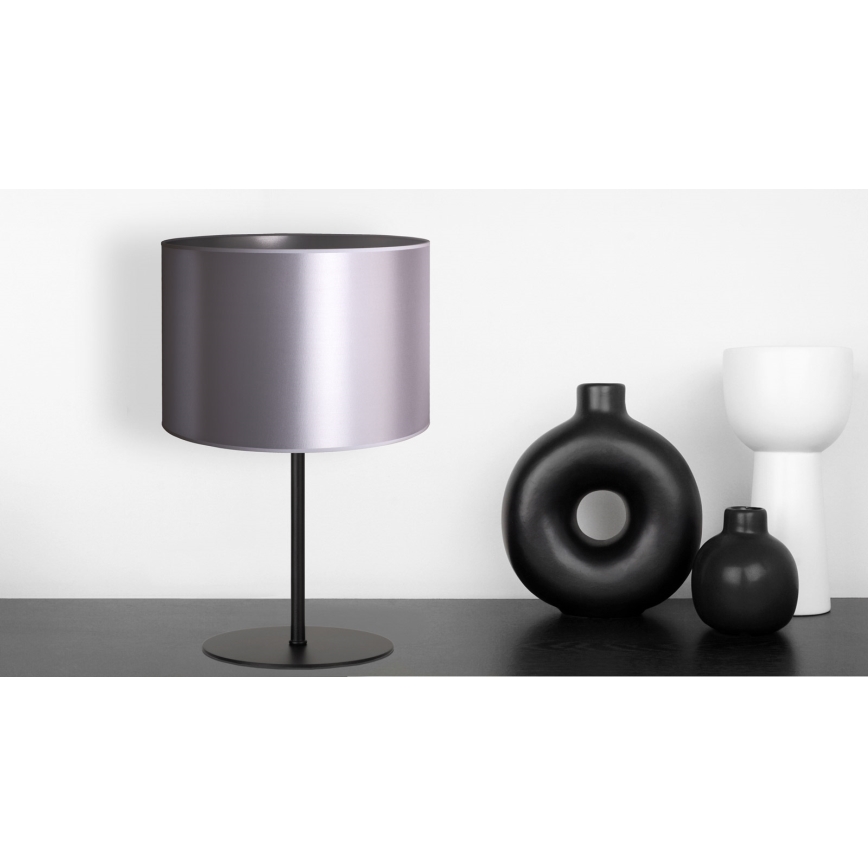 Duolla - Lámpara de mesa CANNES 1xE14/15W/230V diá. 20 cm plata/negro