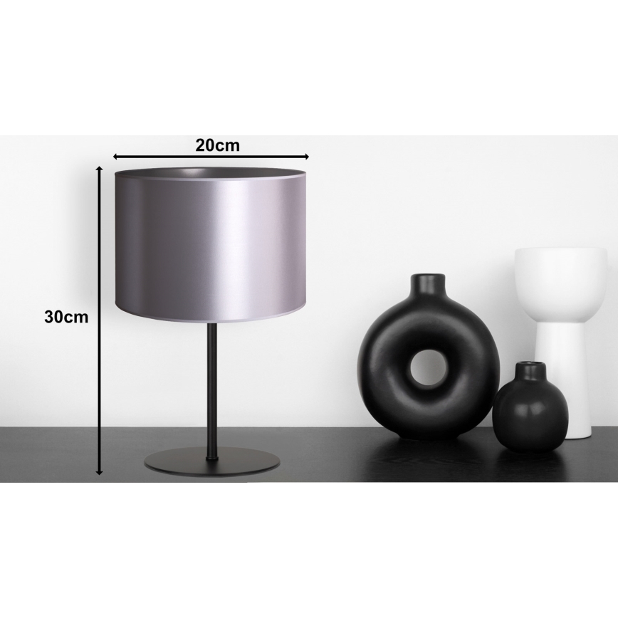 Duolla - Lámpara de mesa CANNES 1xE14/15W/230V diá. 20 cm plata/negro