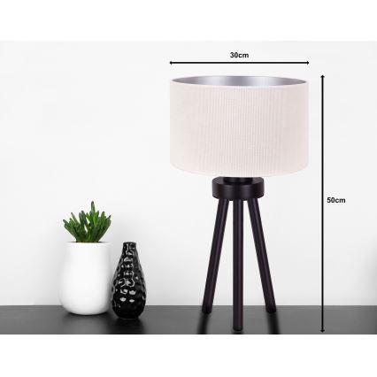 Duolla - Lámpara de mesa LYON 1xE27/15W/230V diá. 30 cm color crema