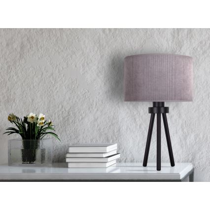 Duolla - Lámpara de mesa LYON 1xE27/15W/230V diá. 30 cm gris