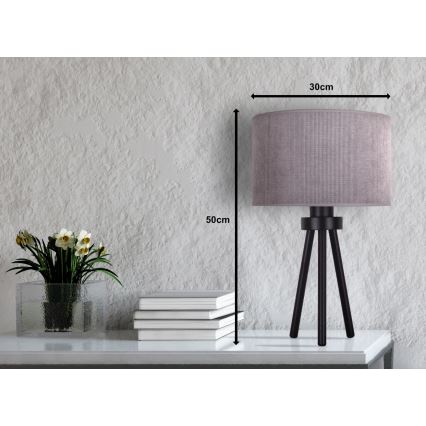 Duolla - Lámpara de mesa LYON 1xE27/15W/230V diá. 30 cm gris