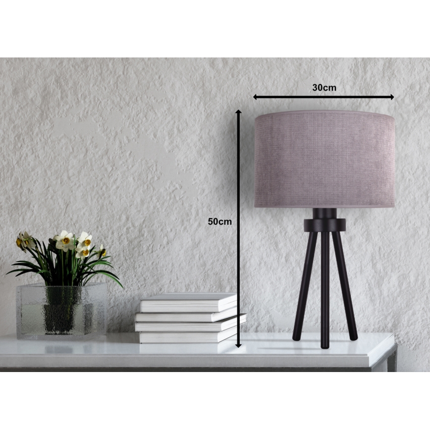 Duolla - Lámpara de mesa LYON 1xE27/15W/230V diá. 30 cm gris