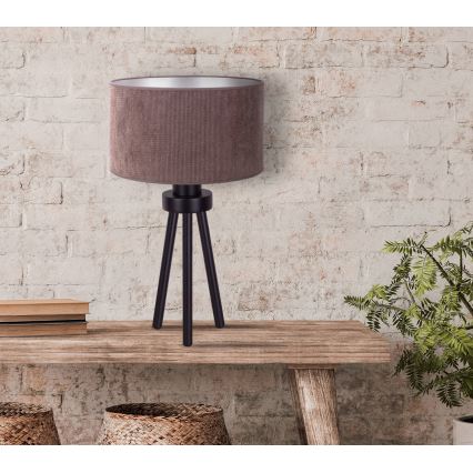 Duolla - Lámpara de mesa LYON 1xE27/15W/230V diá. 30 cm marrón