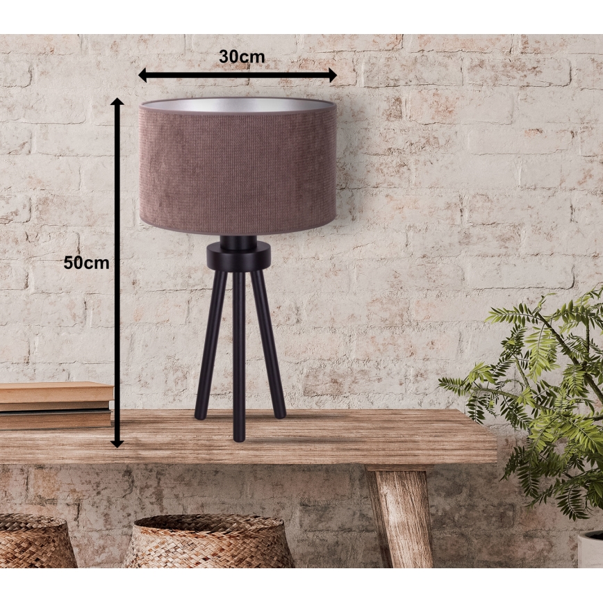 Duolla - Lámpara de mesa LYON 1xE27/15W/230V diá. 30 cm marrón
