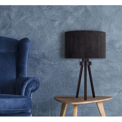 Duolla - Lámpara de mesa LYON 1xE27/15W/230V diá. 30 cm negro