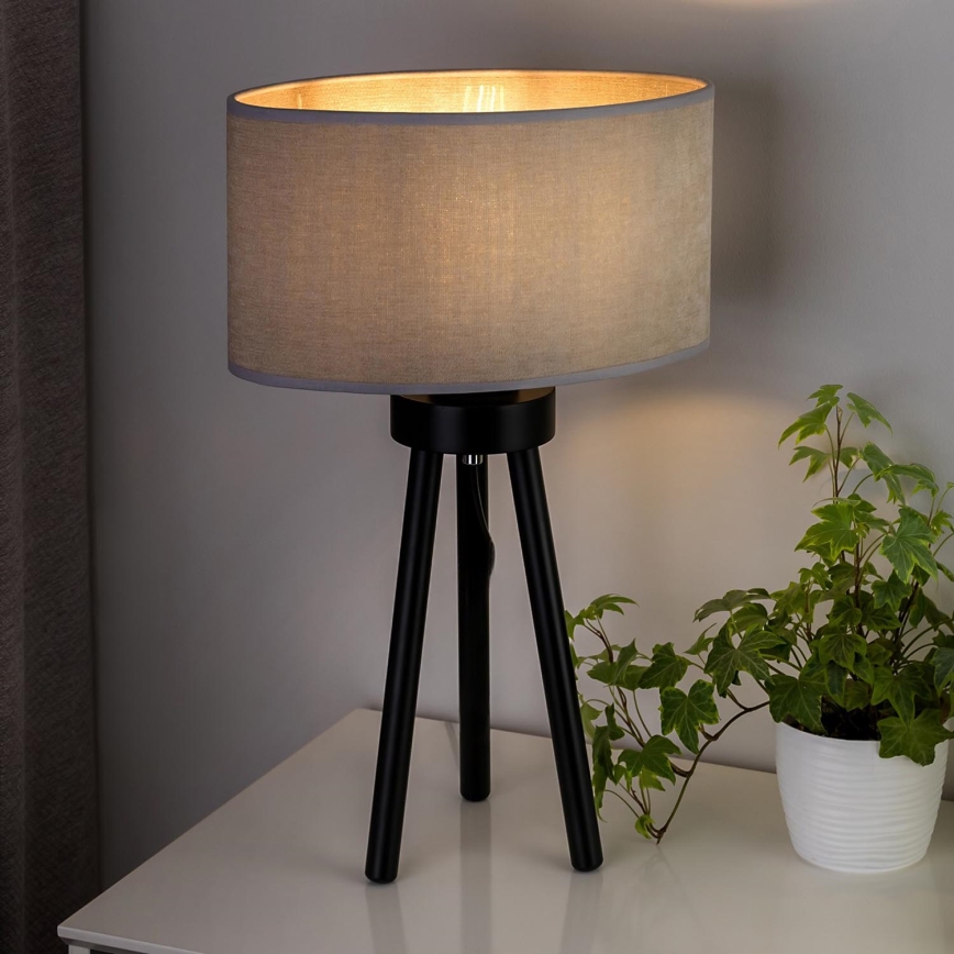 Duolla - Lámpara de mesa OVAL 1xE27/15W/230V diá. 30 cm gris