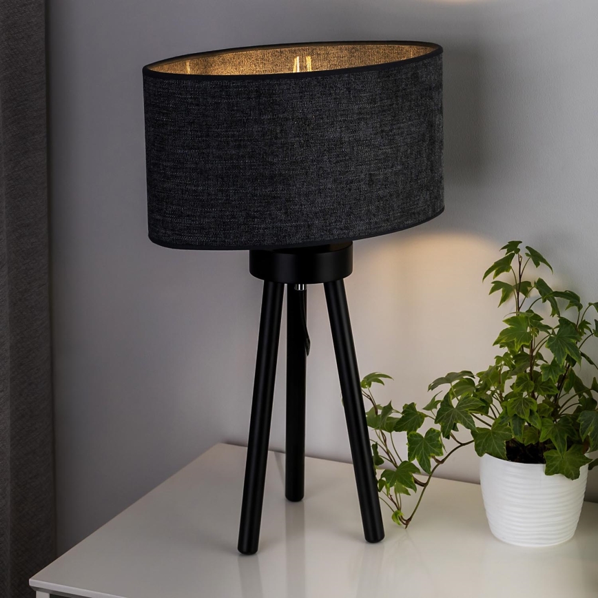 Duolla - Lámpara de mesa OVAL 1xE27/15W/230V diá. 30 cm gris