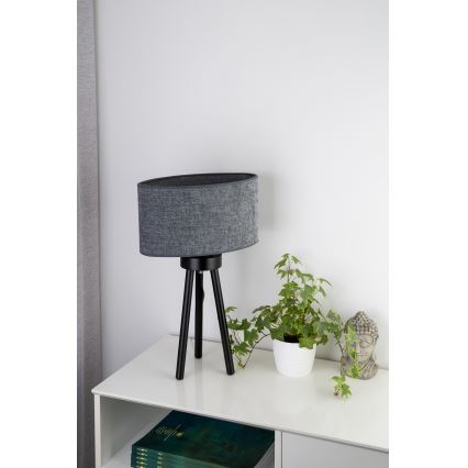 Duolla - Lámpara de mesa OVAL 1xE27/15W/230V diá. 30 cm gris