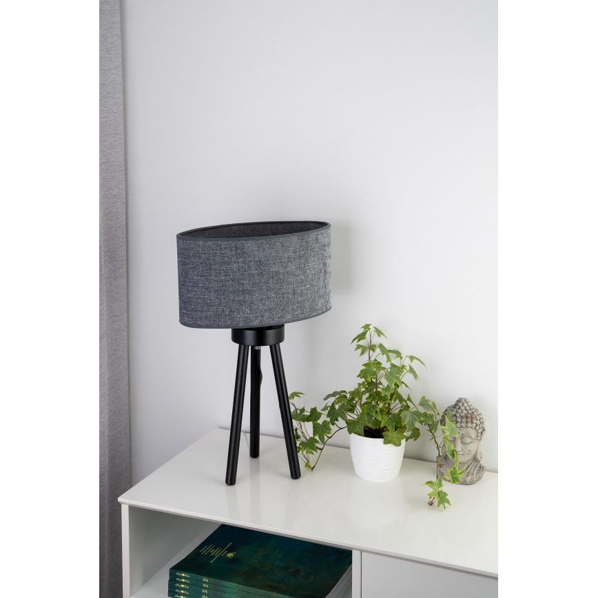 Duolla - Lámpara de mesa OVAL 1xE27/15W/230V diá. 30 cm gris