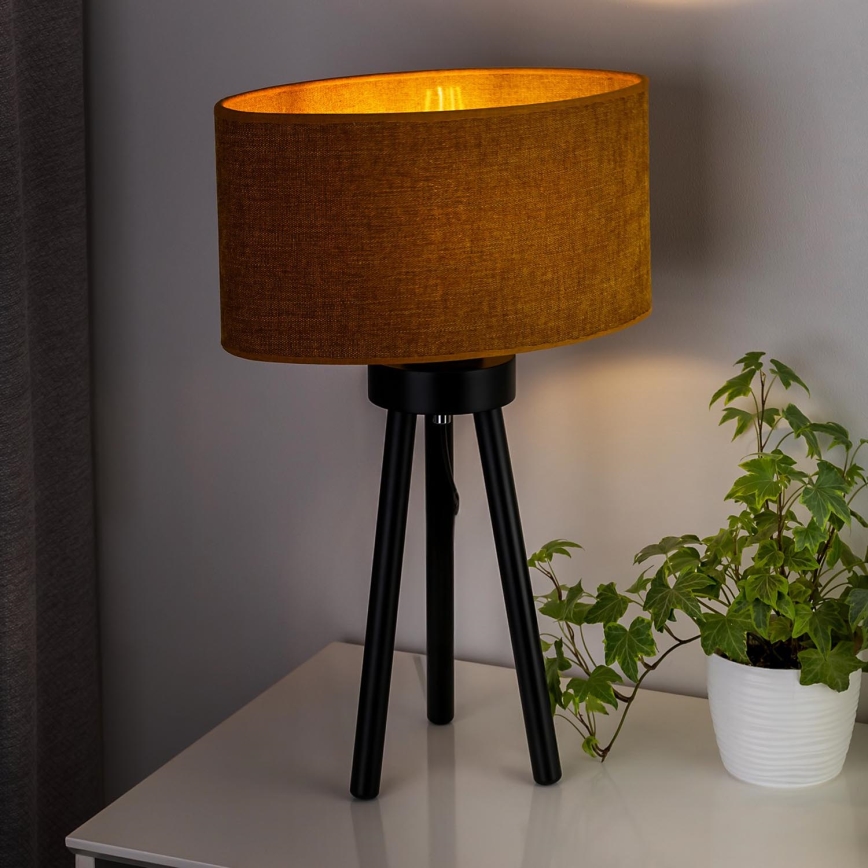 Duolla - Lámpara de mesa OVAL 1xE27/15W/230V diá. 30 cm marrón