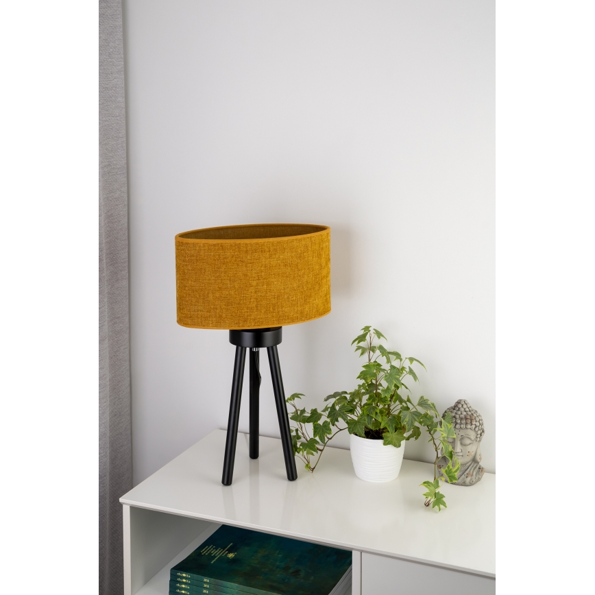 Duolla - Lámpara de mesa OVAL 1xE27/15W/230V diá. 30 cm marrón