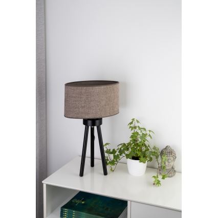Duolla - Lámpara de mesa OVAL 1xE27/15W/230V diá. 30 cm marrón