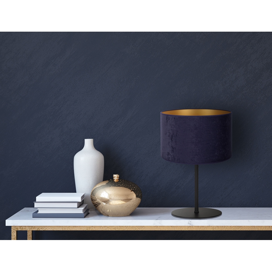 Duolla - Lámpara de mesa ROLLER 1xE14/15W/230V diá. 20 cm azul/dorado