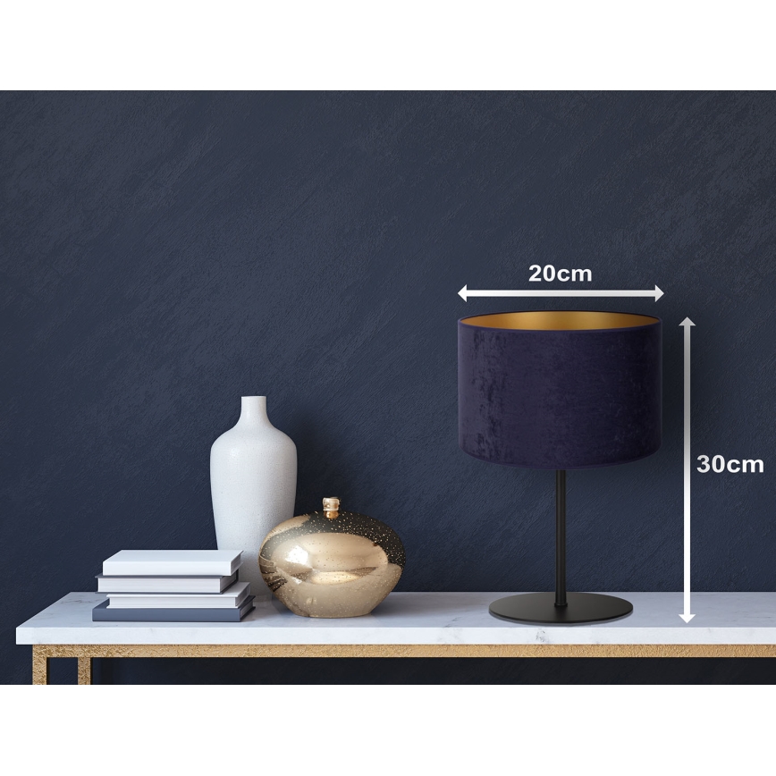 Duolla - Lámpara de mesa ROLLER 1xE14/15W/230V diá. 20 cm azul/dorado