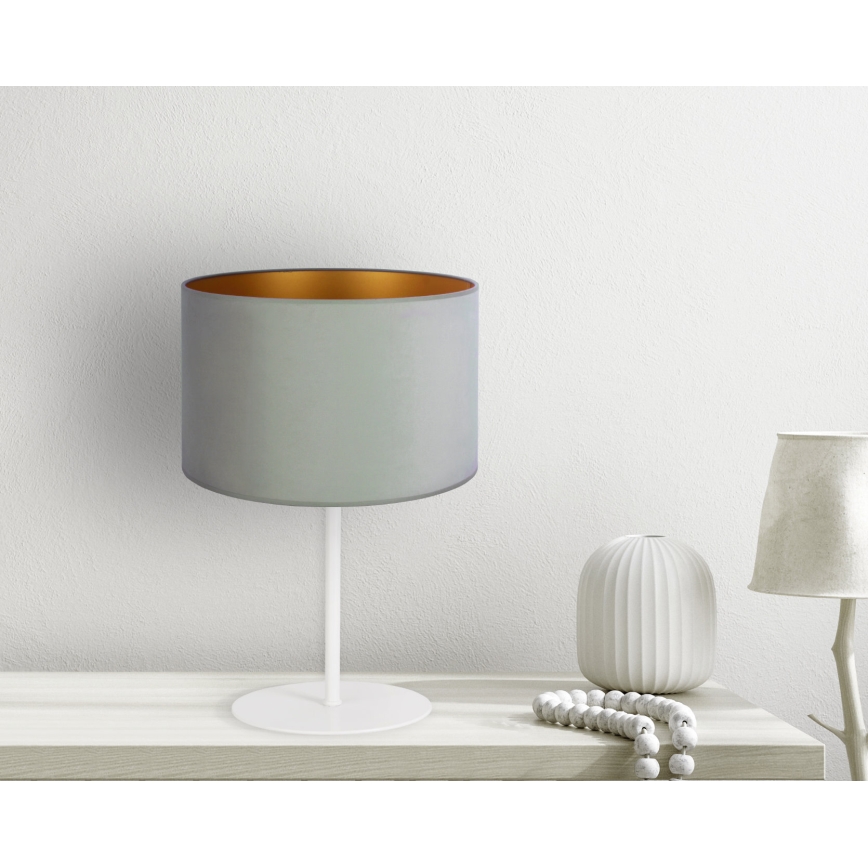 Duolla - Lámpara de mesa ROLLER 1xE14/15W/230V diá. 20 cm verde claro/dorado