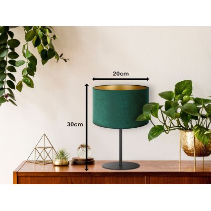 Duolla - Lámpara de mesa ROLLER 1xE14/15W/230V diá. 20 cm verde oscuro/dorado