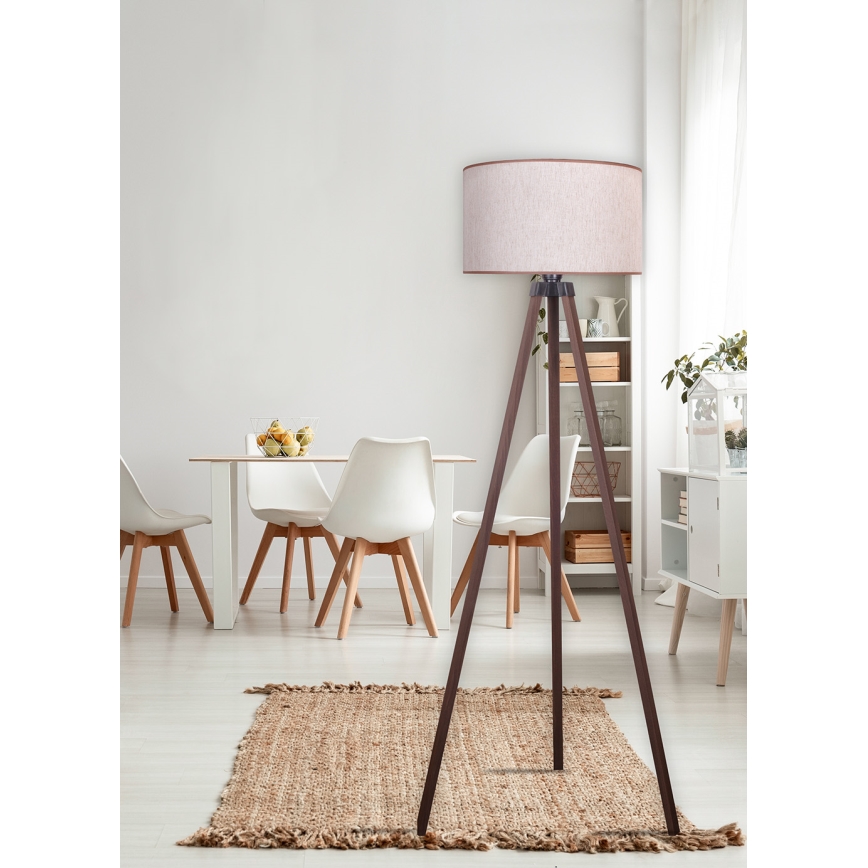 Duolla - Lámpara de pie 1xE27/60W/230V diá. 44 cm beige/marrón
