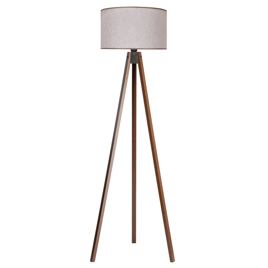Duolla - Lámpara de pie 1xE27/60W/230V diá. 44 cm beige/wenge
