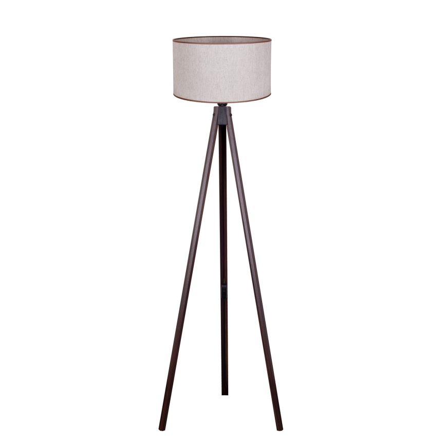 Duolla - Lámpara de pie 1xE27/60W/230V diá. 44 cm beige/wenge