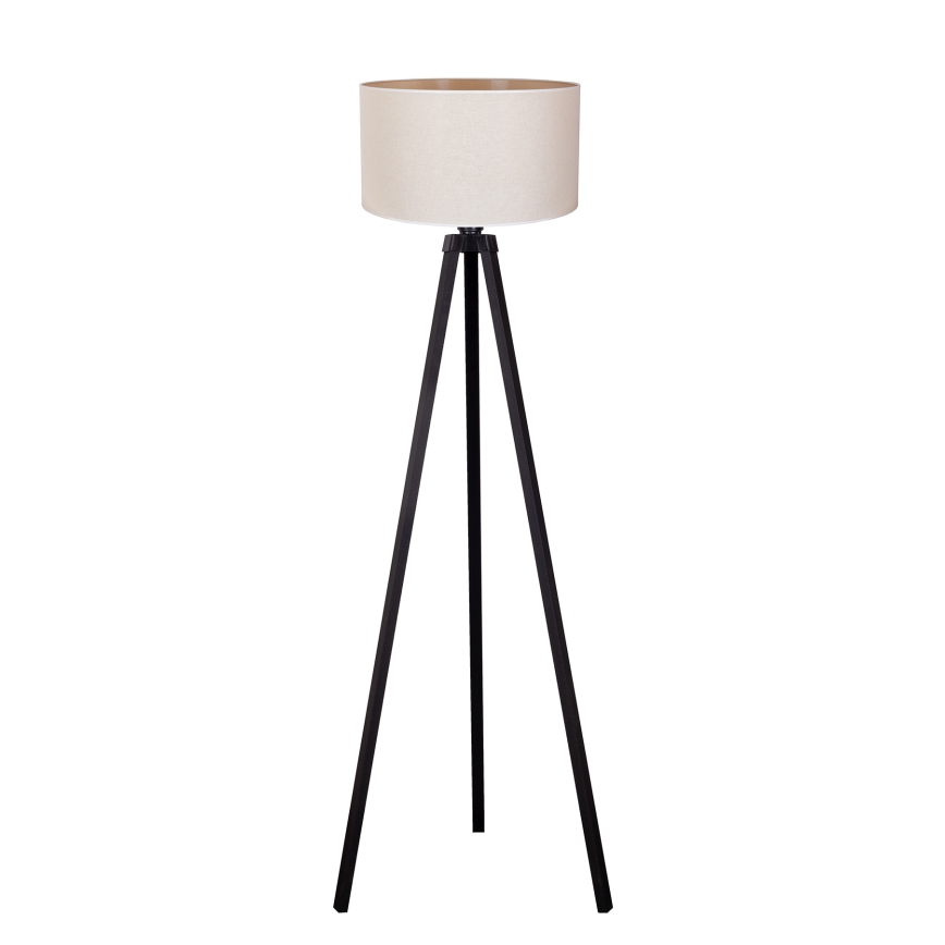 Duolla - Lámpara de pie 1xE27/60W/230V diá. 44 cm color crema/wenge