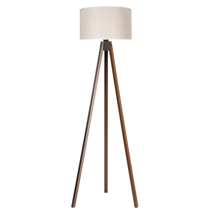Duolla - Lámpara de pie 1xE27/60W/230V diá. 44 cm color crema/wenge