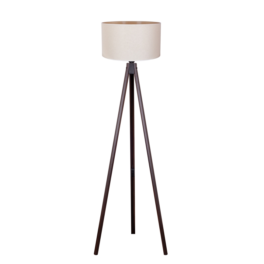 Duolla - Lámpara de pie 1xE27/60W/230V diá. 44 cm color crema/wenge
