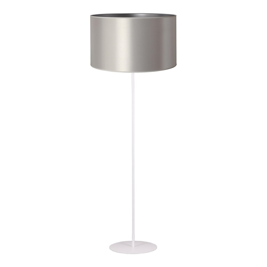 Duolla - Lámpara de pie CANNES 1xE27/15W/230V diá. 45 cm plata/blanco