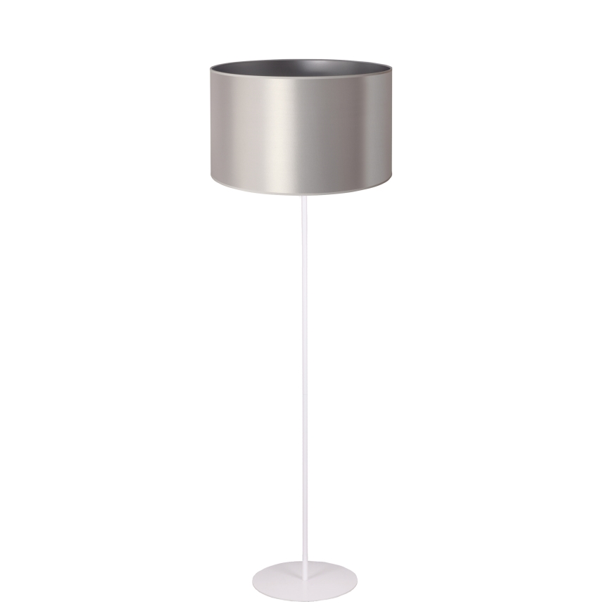 Duolla - Lámpara de pie CANNES 1xE27/15W/230V diá. 45 cm plata/blanco