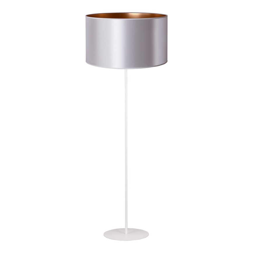 Duolla - Lámpara de pie CANNES 1xE27/15W/230V diá. 45 cm plata/cobre/blanco